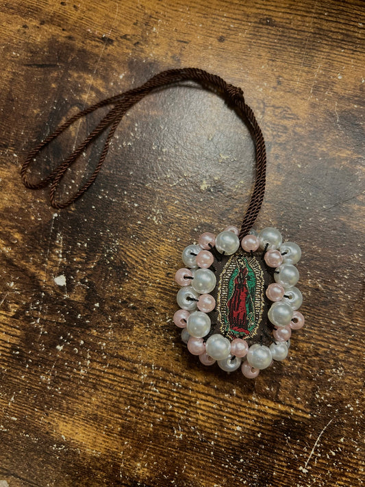 Virgencita pearl beaded Escapulario