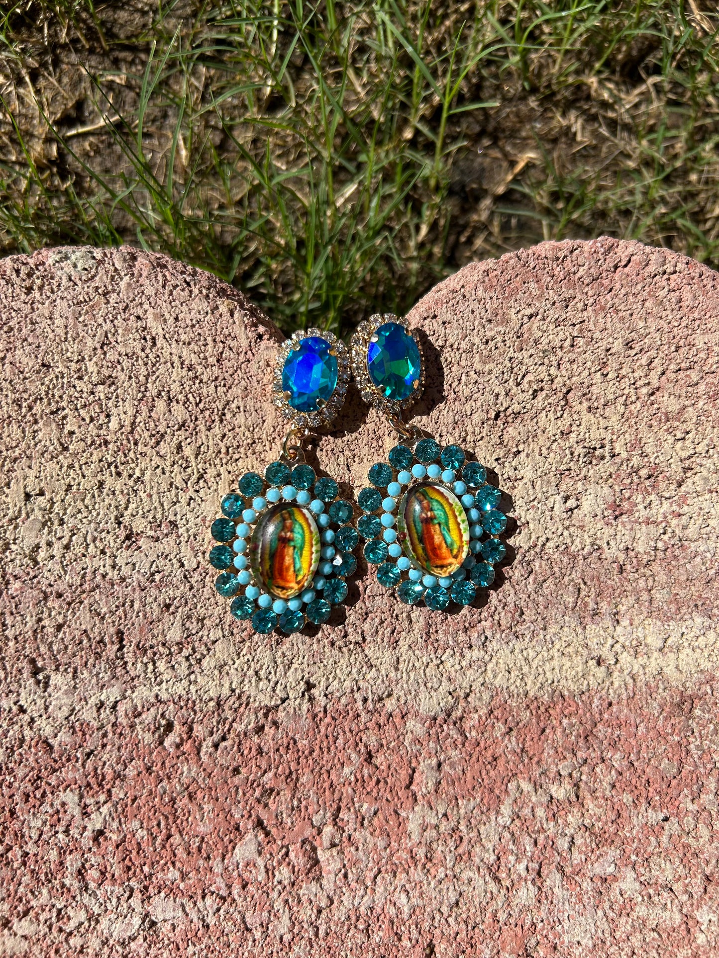 Virgencita Earrings Azul 🩵