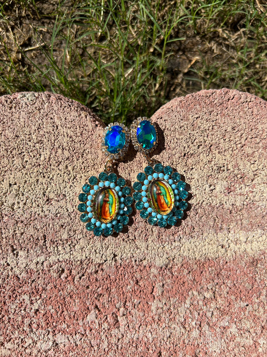 Virgencita Earrings Azul 🩵